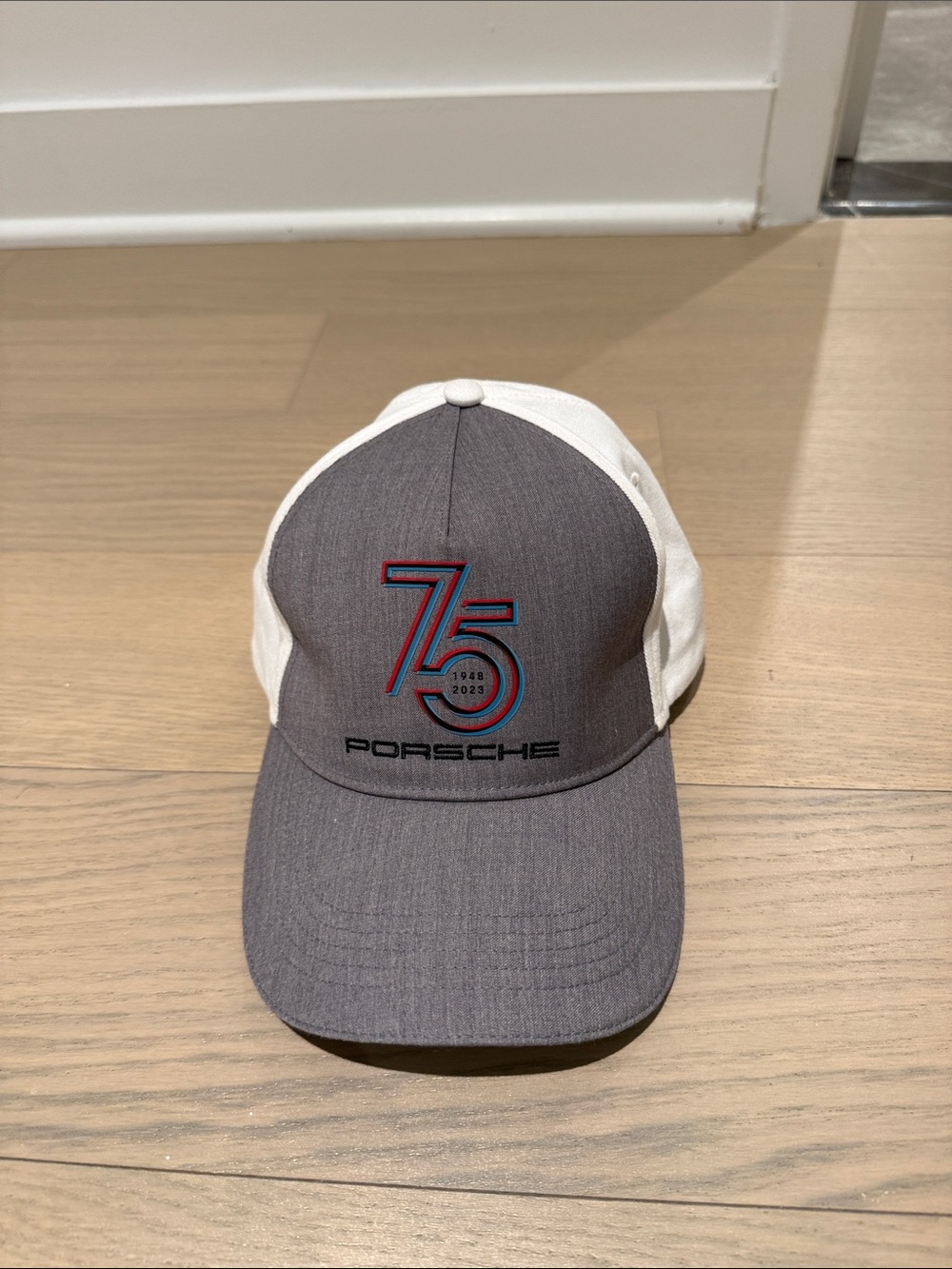 Porsche 75th Anniversary Gray and White Baseball Cap